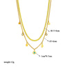 Titanium Steel Multilayer Stacked Turquoise Eyes Star Rhinestone Pendant Necklace And Bracelet Set For Women With Electroplating