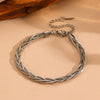 Titanium Steel Multistrand Cross Snake Chain Fashion Jewelry Bracelet Anklet Necklace Set With Diamonds