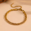 Titanium Steel Multistrand Cross Snake Chain Fashion Jewelry Bracelet Anklet Necklace Set With Diamonds