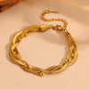Titanium Steel Multistrand Cross Snake Chain Fashion Jewelry Bracelet Anklet Necklace Set With Diamonds