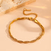 Titanium Steel Multistrand Cross Snake Chain Fashion Jewelry Bracelet Anklet Necklace Set With Diamonds
