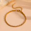 Titanium Steel Multistrand Cross Snake Chain Fashion Jewelry Bracelet Anklet Necklace Set With Diamonds