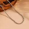 Titanium Steel Multistrand Cross Snake Chain Fashion Jewelry Bracelet Anklet Necklace Set With Diamonds
