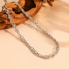 Titanium Steel Multistrand Cross Snake Chain Fashion Jewelry Bracelet Anklet Necklace Set With Diamonds