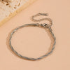 Titanium Steel Multistrand Cross Snake Chain Fashion Jewelry Bracelet Anklet Necklace Set With Diamonds