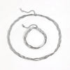 Titanium Steel Multistrand Cross Snake Chain Fashion Jewelry Bracelet Anklet Necklace Set With Diamonds