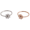 Titanium Steel Natural Flower Style Ring With Electroplating Rose Gold For Lovers