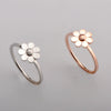 Titanium Steel Natural Flower Style Ring With Electroplating Rose Gold For Lovers