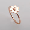 Titanium Steel Natural Flower Style Ring With Electroplating Rose Gold For Lovers