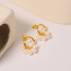 Titanium Steel Natural Freshwater Pearl Geometric Vintage Niche Highend Pure Handmade Women's Earrings