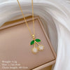 Titanium Steel Natural Geometric Style Microinlaid Electroplated Women's Necklace And Earrings Set