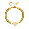 Titanium Steel Natural Style Frosted Butterfly Peach Heart Electroplated Bracelet For Women