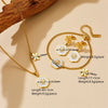 Titanium Steel Natural Style Geometric Plant Flowers Gold Plated Accessories Pendant Bracelet Necklace Earring Set For Women
