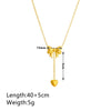 Titanium Steel Natural Style Jewelry With Geometric And Plant Flowers Pattern Box Chain Electroplating Bow And Tassel Pendant For Women And Men