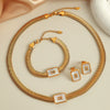 316L Stainless Steel Necklace And Earrings Set Fashion Geometric Snake Bone Chain With Black White Red Green Colors Electroplated