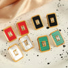 316L Stainless Steel Necklace And Earrings Set Fashion Geometric Snake Bone Chain With Black White Red Green Colors Electroplated