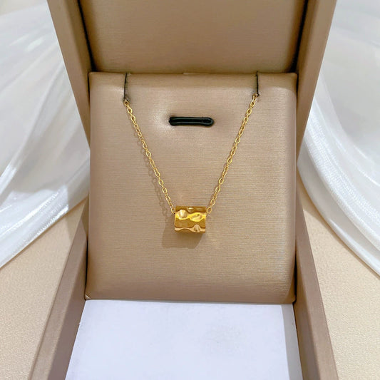 Stainless Steel Necklace Electroplating Geometric Cartoon Flower Style For Unisex