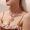 Titanium Steel Necklace For Women With Electroplating And Natural Shell Pendant