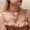 Titanium Steel Necklace For Women With Electroplating And Natural Shell Pendant