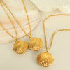 316L Stainless Steel Necklace Golden Shell Lockbone Chain Electroplating Simple Design Light Luxury Women's Jewelry