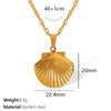 316L Stainless Steel Necklace Golden Shell Lockbone Chain Electroplating Simple Design Light Luxury Women's Jewelry