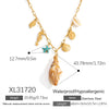 Titanium Steel Necklace With Conch Shell Starfish Pendant Geometric Shape Electroplated For Women