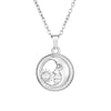 Titanium Steel Necklace With Geometric Ring Heart Pendant Electroplated O Chain For Women