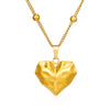 Titanium Steel Necklace With Geometric Ring Heart Pendant Electroplated O Chain For Women