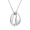 Titanium Steel Necklace With Geometric Ring Heart Pendant Electroplated O Chain For Women