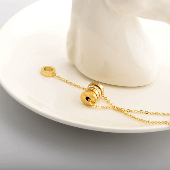 Titanium Steel Necklace With Letters Numbers Text Pattern For Female Fashion Natural Style