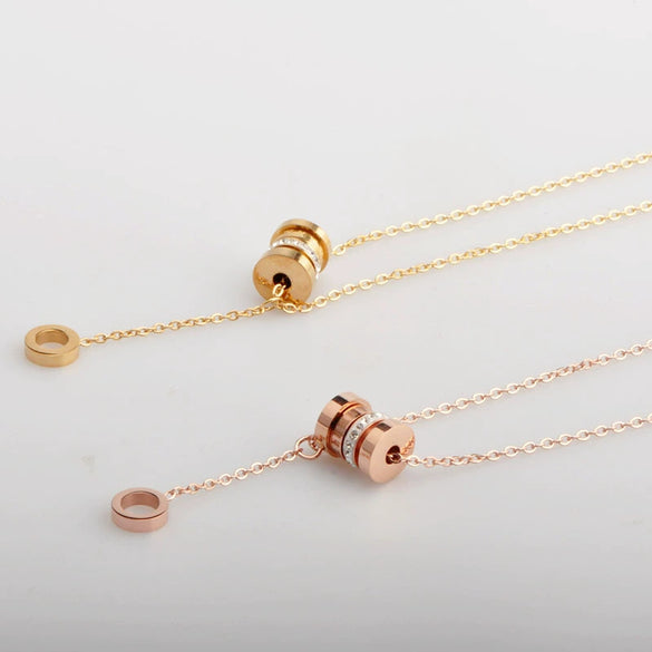 Titanium Steel Necklace With Letters Numbers Text Pattern For Female Fashion Natural Style