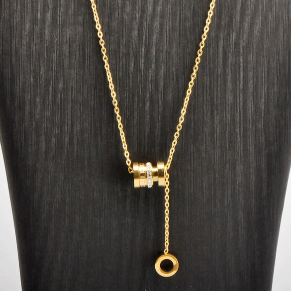 Titanium Steel Necklace With Letters Numbers Text Pattern For Female Fashion Natural Style