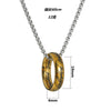 Titanium Steel Necklace With Magic Ring Pendant Electroplated With Letters Numbers Text For Men