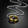 Titanium Steel Necklace With Magic Ring Pendant Electroplated With Letters Numbers Text For Men