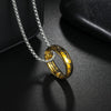 Titanium Steel Necklace With Magic Ring Pendant Electroplated With Letters Numbers Text For Men