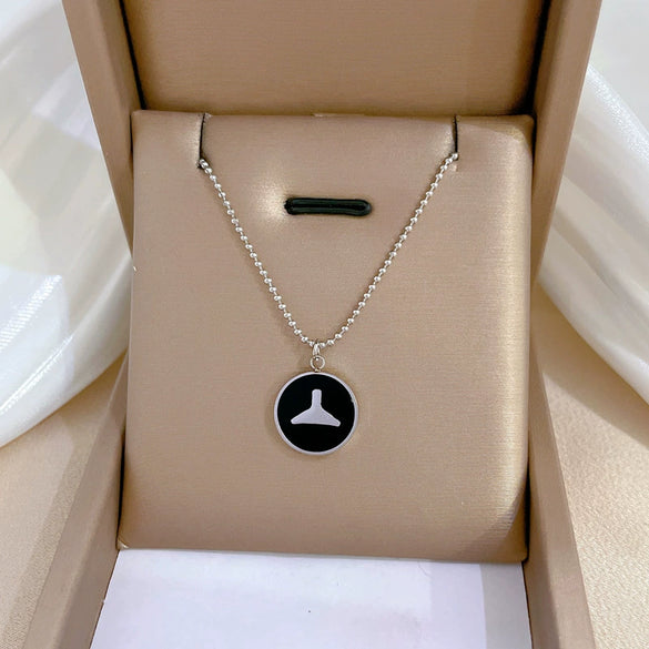 Titanium Steel Necklace With Mermaid Tail Pendant Electroplated In Air Furnace For Women Geometric Cartoon Style
