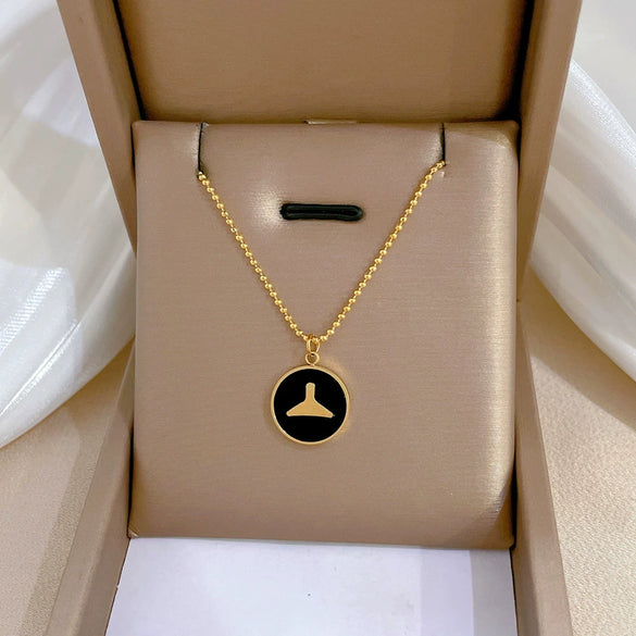 Titanium Steel Necklace With Mermaid Tail Pendant Electroplated In Air Furnace For Women Geometric Cartoon Style