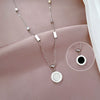 Titanium Steel Necklace With Shell Shape Geometric Cartoon Flower Pattern Electroplated For Unisex