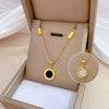 Titanium Steel Necklace With Shell Shape Geometric Cartoon Flower Pattern Electroplated For Unisex