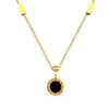 Titanium Steel Necklace With Shell Shape Geometric Cartoon Flower Pattern Electroplated For Unisex
