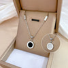 Titanium Steel Necklace With Shell Shape Geometric Cartoon Flower Pattern Electroplated For Unisex