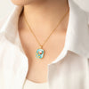 Titanium Steel Necklace With Three Dimensional Flower Design Inlaid Pearl Electroplated For Women