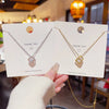 Titanium Steel Necklace With Threedimensional Square Exquisite Zircon Pendant And Geometric Style For Women