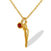 316L Stainless Steel Necklace With Tulip Rhinestone Pendant 18K Gold Plated Simple Style For Women