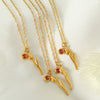 316L Stainless Steel Necklace With Tulip Rhinestone Pendant 18K Gold Plated Simple Style For Women