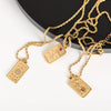 Titanium Steel Niche Design Rectangular Stereo Relief Flower Sun God Eightpointed Star Necklace With Twist Chain