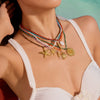 Titanium Steel Non Fading Beaded Pendant Necklace With Ball Chain For Women Electroplated