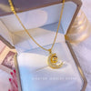 Titanium Steel O Chain Women's Highend Star Shape Projection Moon Necklace With Electroplating