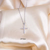 Titanium Steel O Word Chain Necklace With Cross Pendant Mixed Gemstone Setting Electroplating Design For Unisex