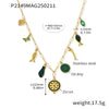 316L Stainless Steel Ochain Geometric Round Zircon Multiaccessories Gold Plated Fashion Exaggerated Clavicle Necklace For Women